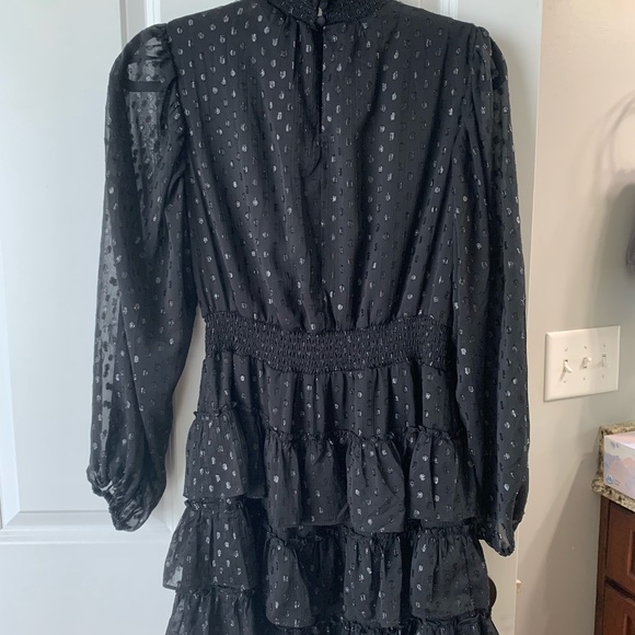 Express Metallic Dot Tiered Ruffle Dress - Picture 9 of 10